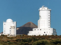 GREGOR auf Teneriffa mit Pico de Teide im Hintergrund